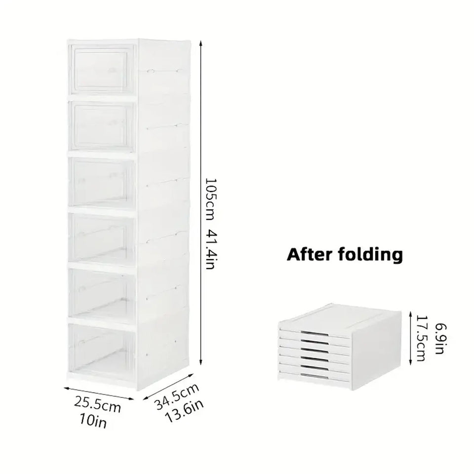 Zapatera Plegable De 6 Niveles Organizador De Almacenamiento